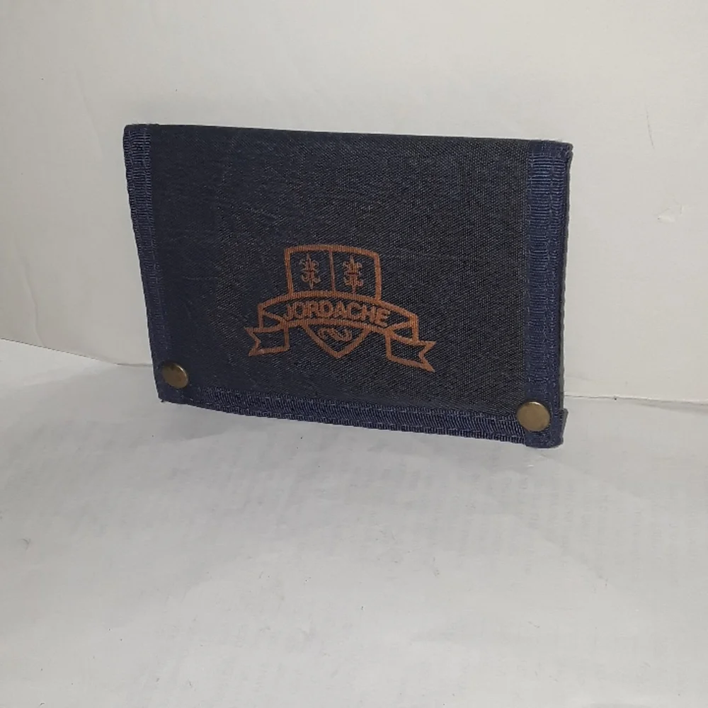 RARE VINTAGE CORE OF ARMS JORDACHE LOGO CANVAS LEVI'S TRI FOLD WALLET